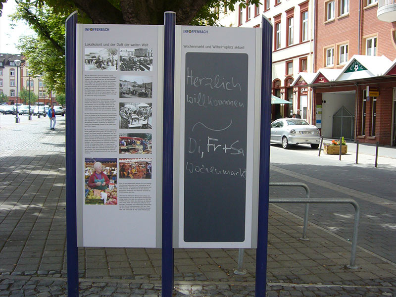 Offenbach Markttafel mit integrierter Kreidetafel