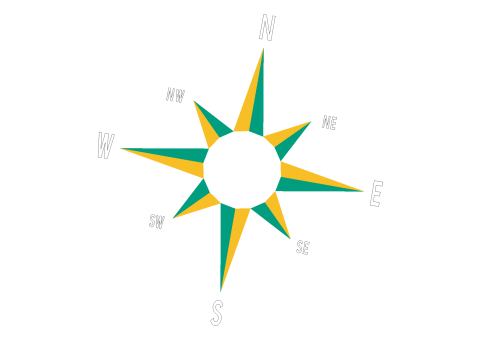 DecoMark™ Kompass (Lieferung der Buchstaben in Weiß und in Ihrer Landessprache möglich) 3000 x 3000 mm, VPE= 1
