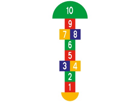 DecoMark™ 2D Hopscotch Zahlen 1-10, oben rund 2850 x 1000 mm, VPE= 1