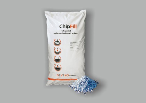 ChipFill in den Farben schwarz, verkehrsgrau oder oxidrot im 12 kg Sack 