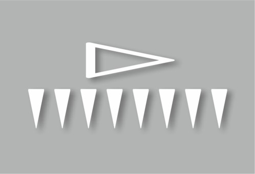 PREMARK® Vizibility Typ II Markierung - Glattstrich Dreieicke und Haifischzähne 600 x 500 mm, VPE = 25