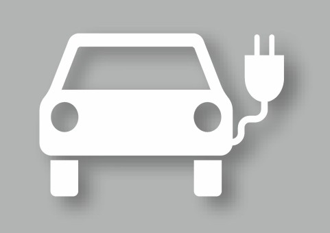 PREMARK® E-Auto-Symbol weißes StVO Auto mit Stecker , Elektrisch betriebene Fahrzeuge 
