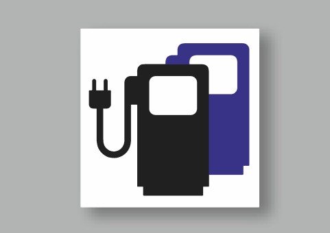 PREMARK® E-Auto-Symbol VZ 365-65, Ladestation für Elektrofahrzeuge 1000 x 1000 mm, VPE = 1