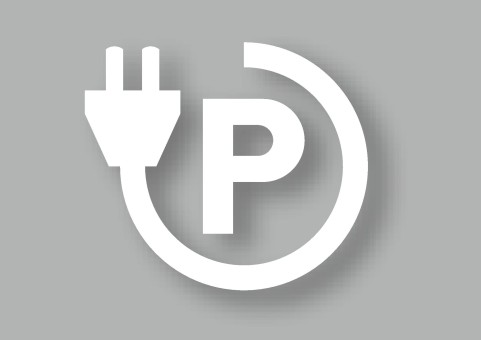 PREMARK® E-Auto-Symbol weißes P mit Stecker 700 x 800 mm, VPE = 2