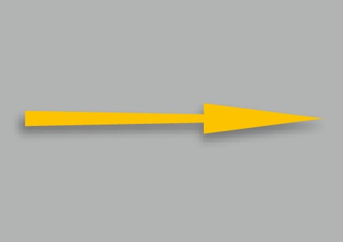 PREMARK® Gelber Pfeil Geradeaus 2500 mm, VPE = 5