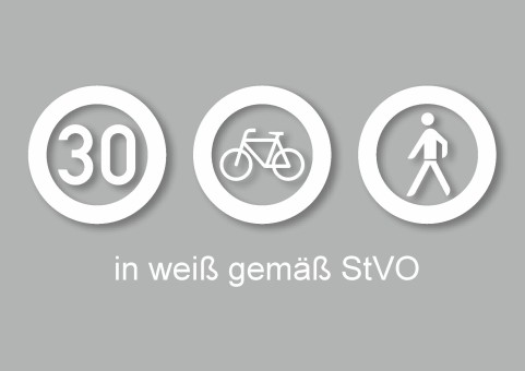 PREMARK® Verkehrszeichen in weiß gemäß StVO 