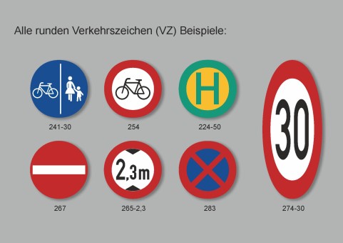 PREMARK® Farbige Verkehrszeichen nach StVO - Ronde 