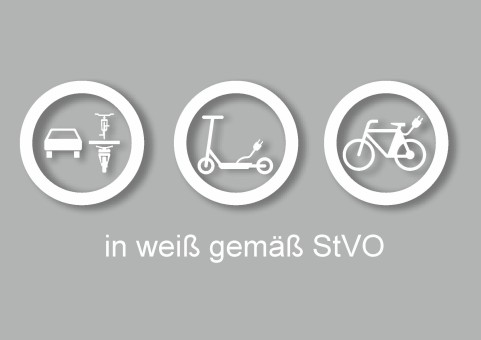 PREMARK® Sonderzeichen Geteilter Weg, E-Fahrrad oder E-Scooter gemäß RMS 